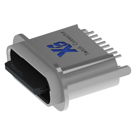 XB-ATCF-16-005 TYPE C 16P 防水母座立式插板 L=6.8mm(粉未金外壳)